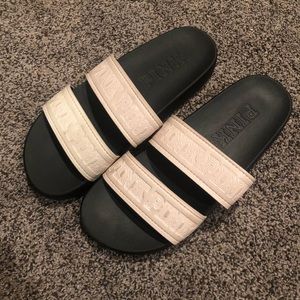 VS Pink slide on sandals